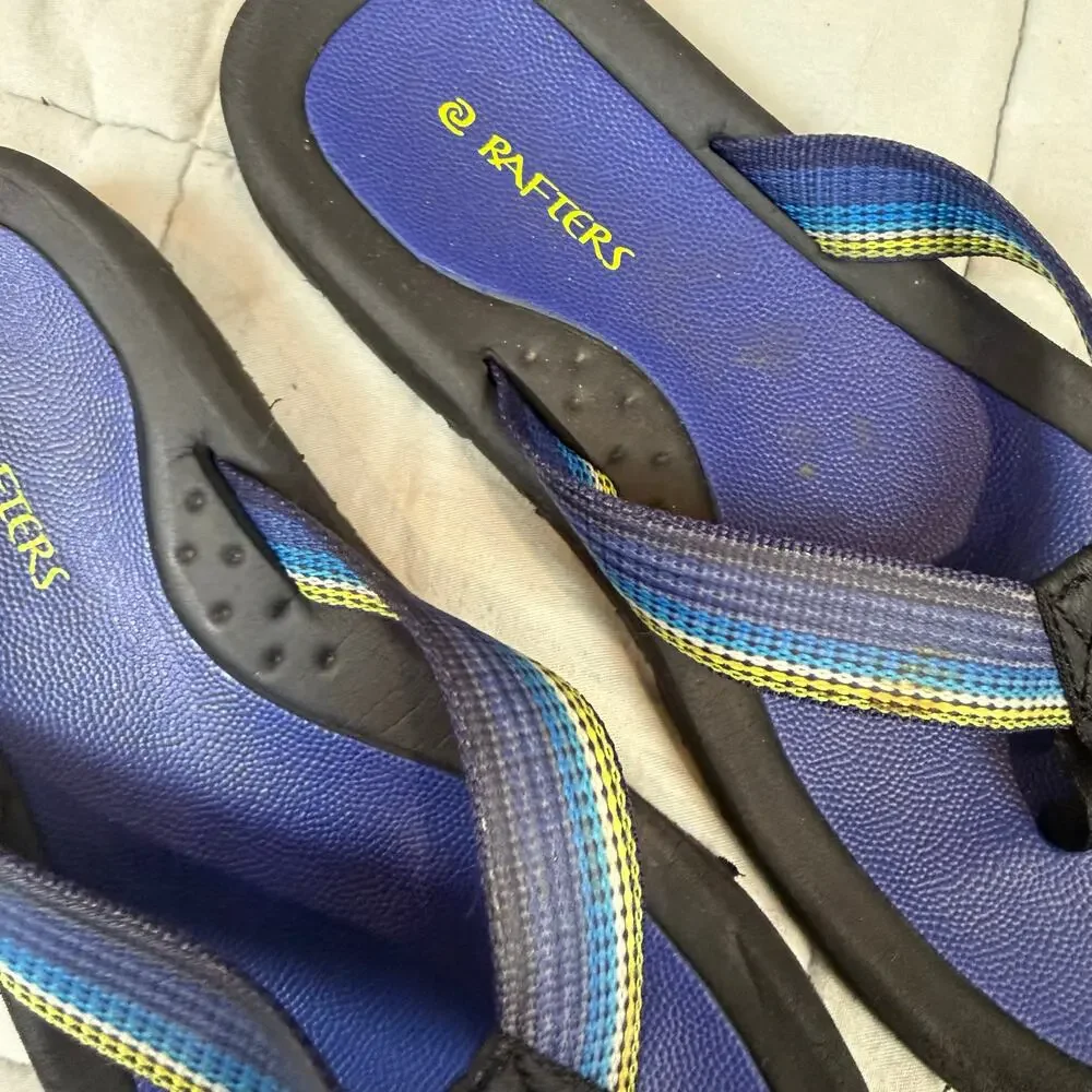 Rafters Blue Flip Flops Youth Big Kid 2 Boys Girls Summer Sandals Thongs